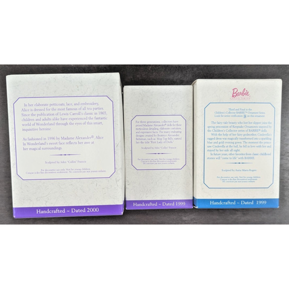 Hallmark Keepsake Alice in Wonderland Mop Top Billy Barbie Ornament Lot of 3 - Picture 3 of 14